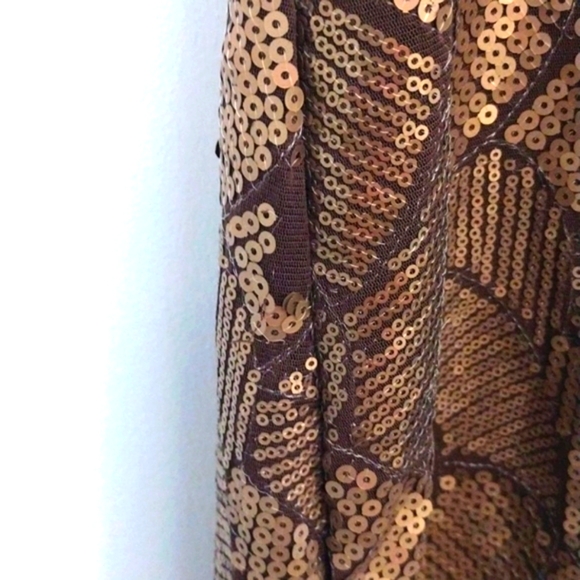 Bodycon Chelsea & Violet Dress Size Medium Gold & Brown Sequins - Picture 12 of 12